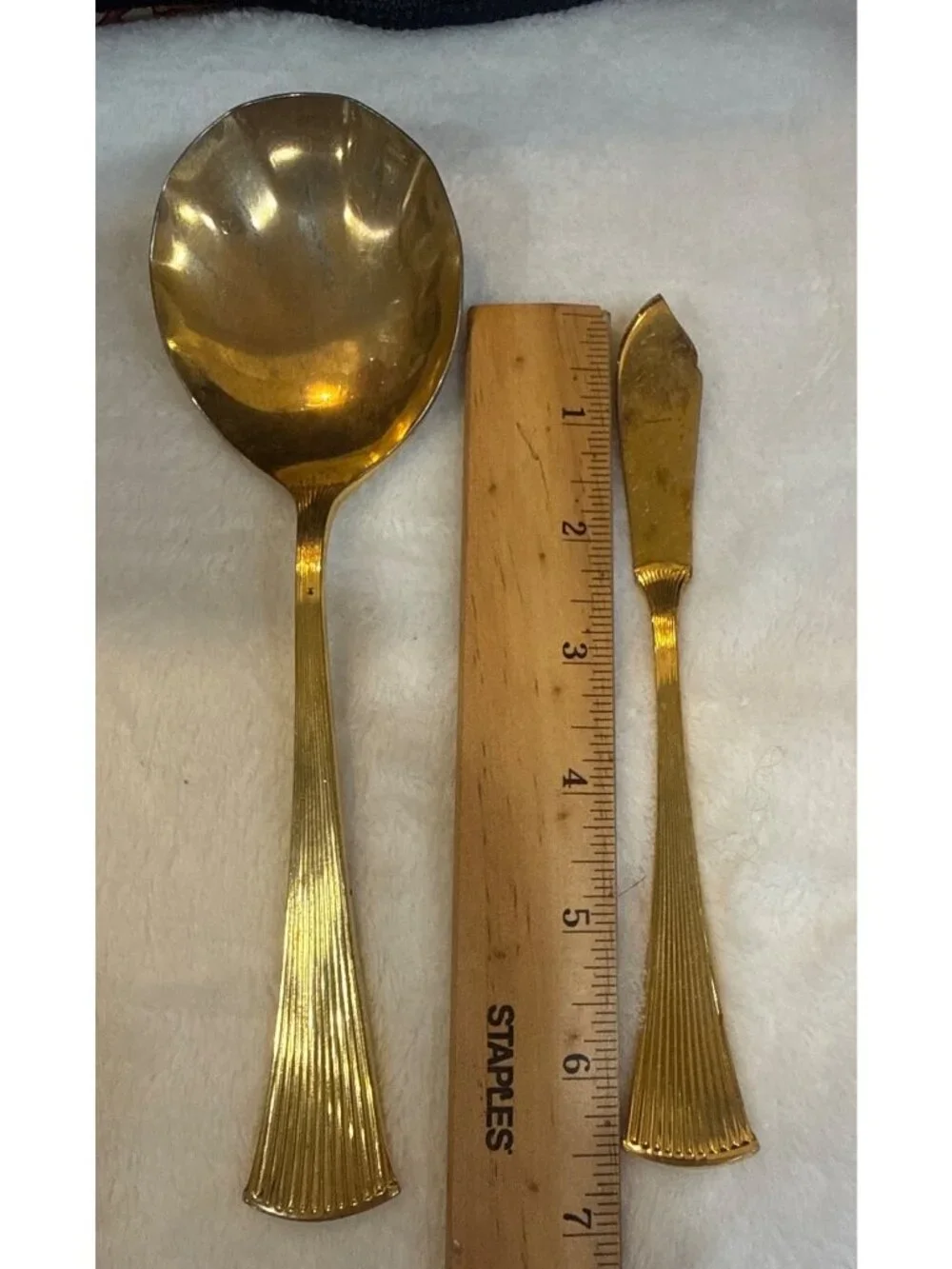 Supreme By Towle 18/8 Japan Gold-Plated Serving Spoon & Butter Spreader Set